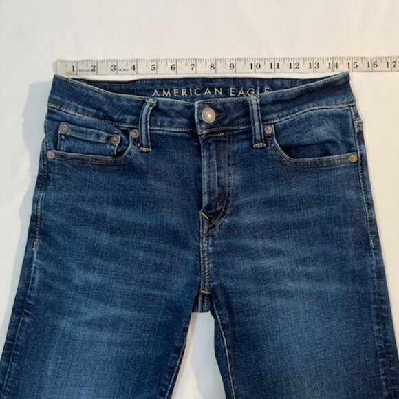 American Eagle Young Mens Size 30x31  Skinny  Straight Jeans AIRFLEX+ Dark Wash - Picture 3 of 13